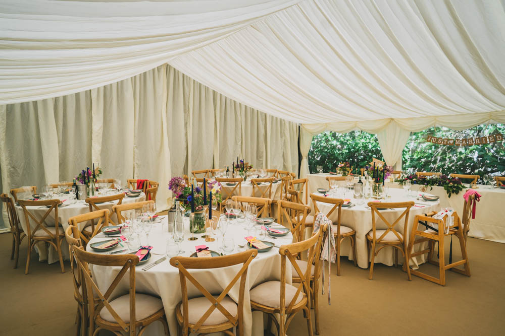 Marquee Reception Yellow Pink Wedding Amy Jordison Photography