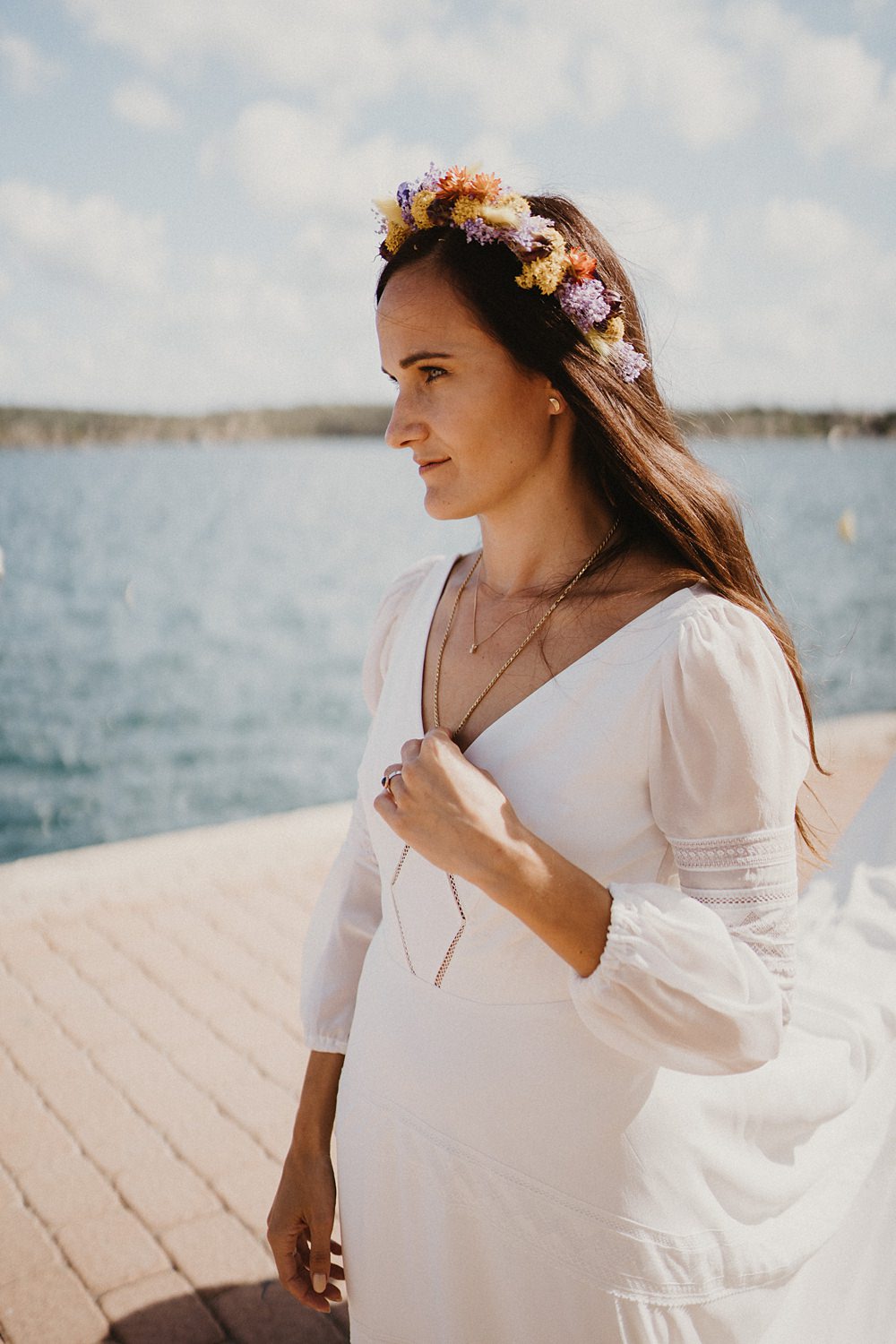 Dress Gown Bride Bridal Boho Rolling In Roses Binifadet Wedding Laura Mazzello Photography