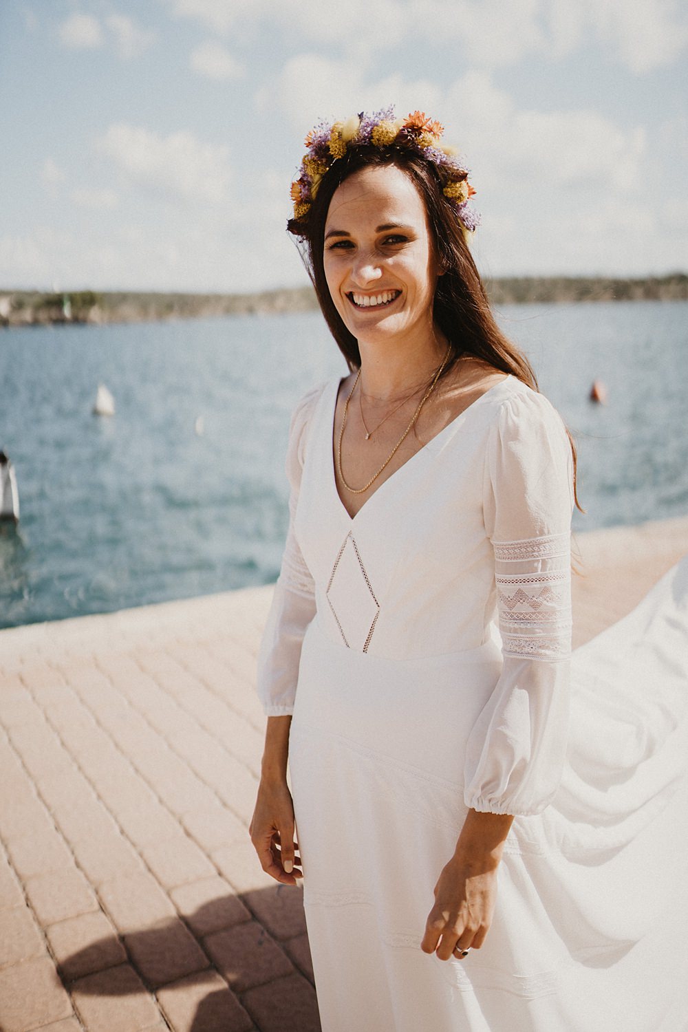 Dress Gown Bride Bridal Boho Rolling In Roses Binifadet Wedding Laura Mazzello Photography