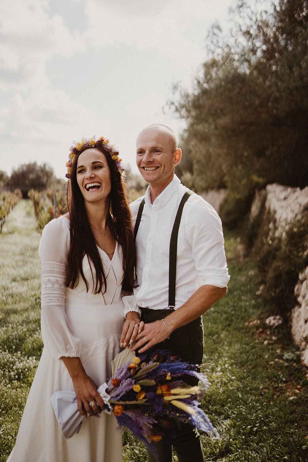 Groom Shirt Braces Chinos Binifadet Wedding Laura Mazzello Photography