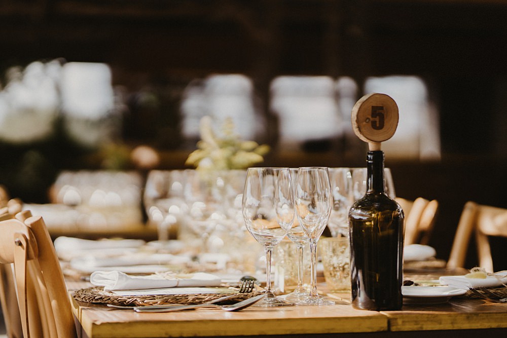 Beer Bottle Table Number Binifadet Wedding Laura Mazzello Photography