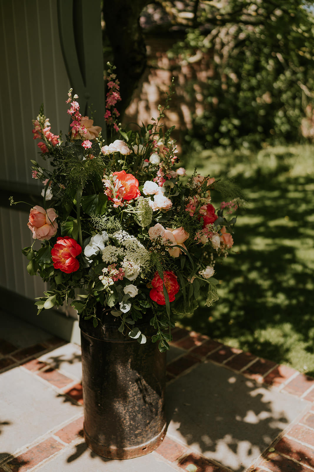 Aisle Ceremony Flowers Neon Pink Sage Brighton Barn Wedding Kim Williams Weddings