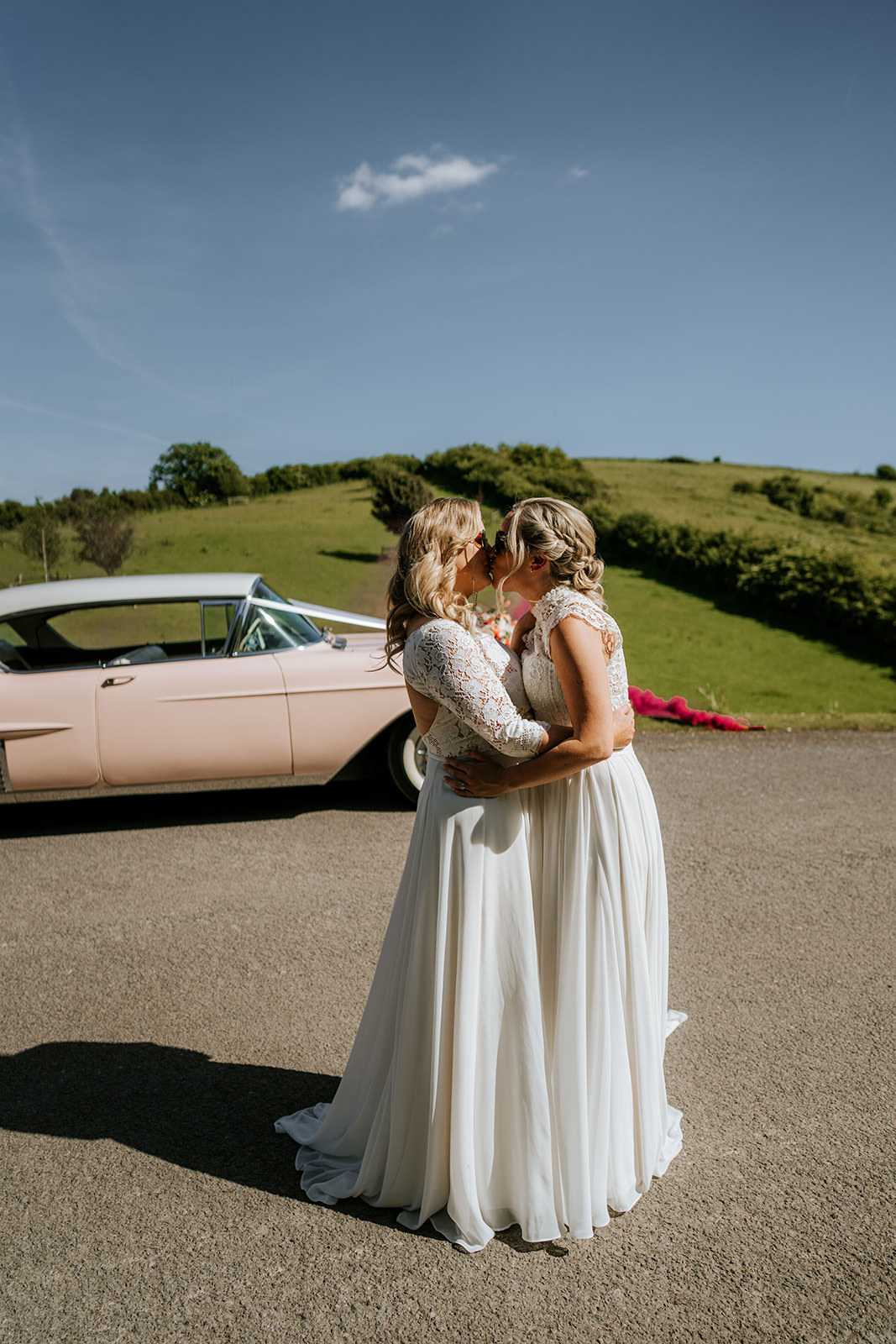 Pink Car Brighton Barn Wedding Kim Williams Weddings