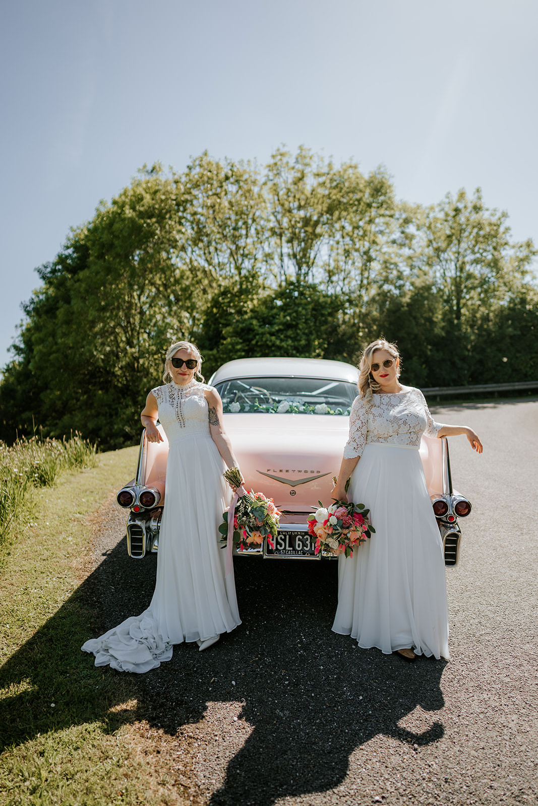 Pink Car Brighton Barn Wedding Kim Williams Weddings