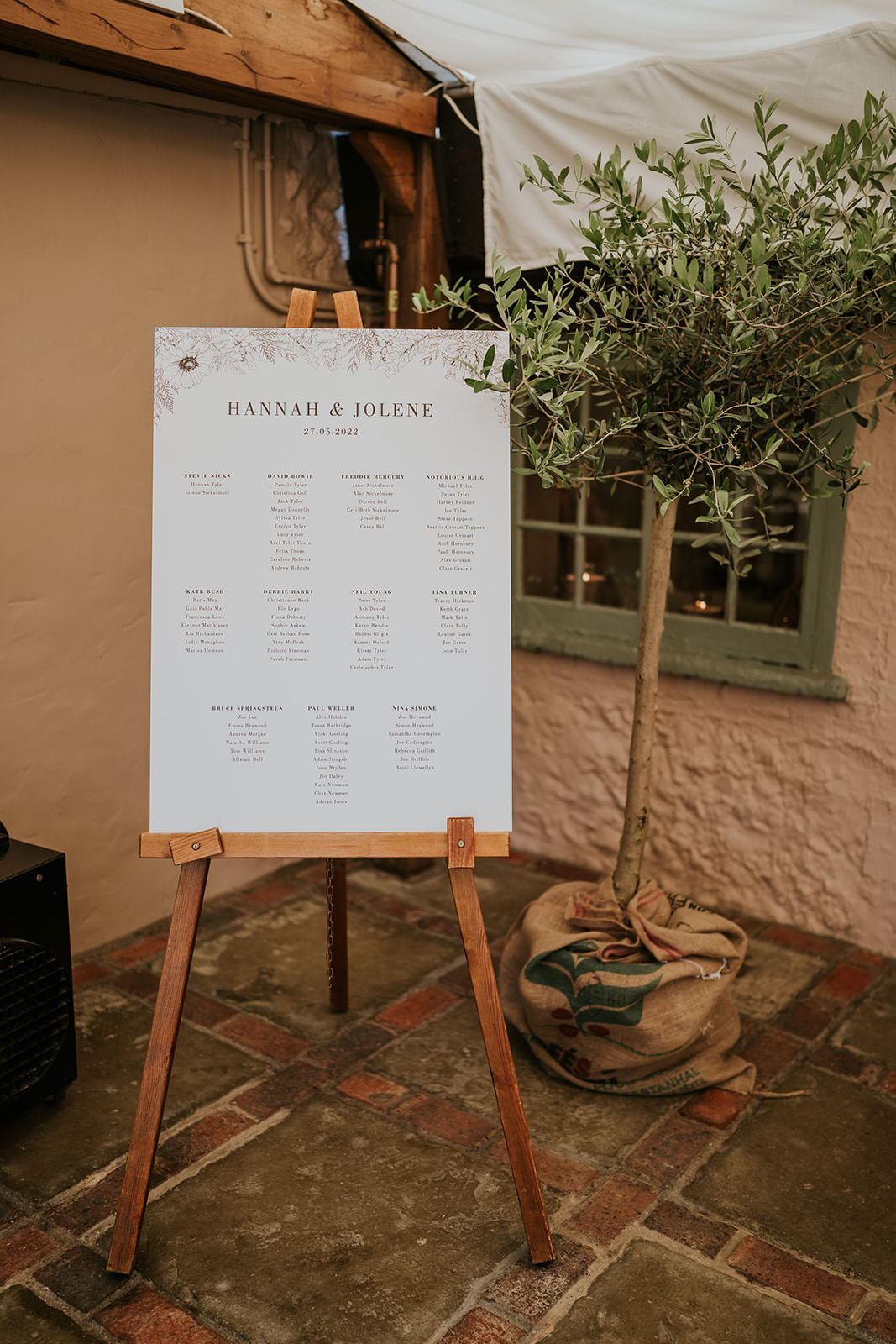 Table Plan Easel Brighton Barn Wedding Kim Williams Weddings