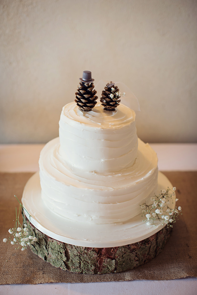Christmas Wedding Cake Pine Cones Tiree Dawson