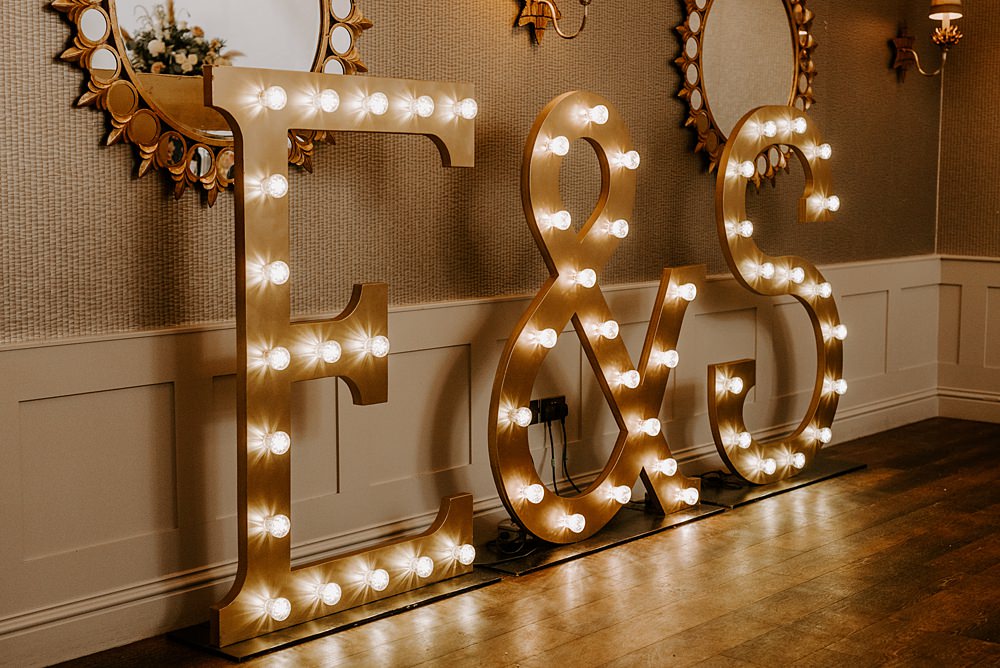 Letter Lights Cockliffe Country House Wedding The Light Painters
