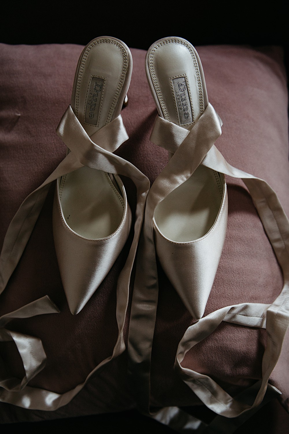 Elegant Farm Wedding Jenny Rose Photography Bridal Shoes Ribbon