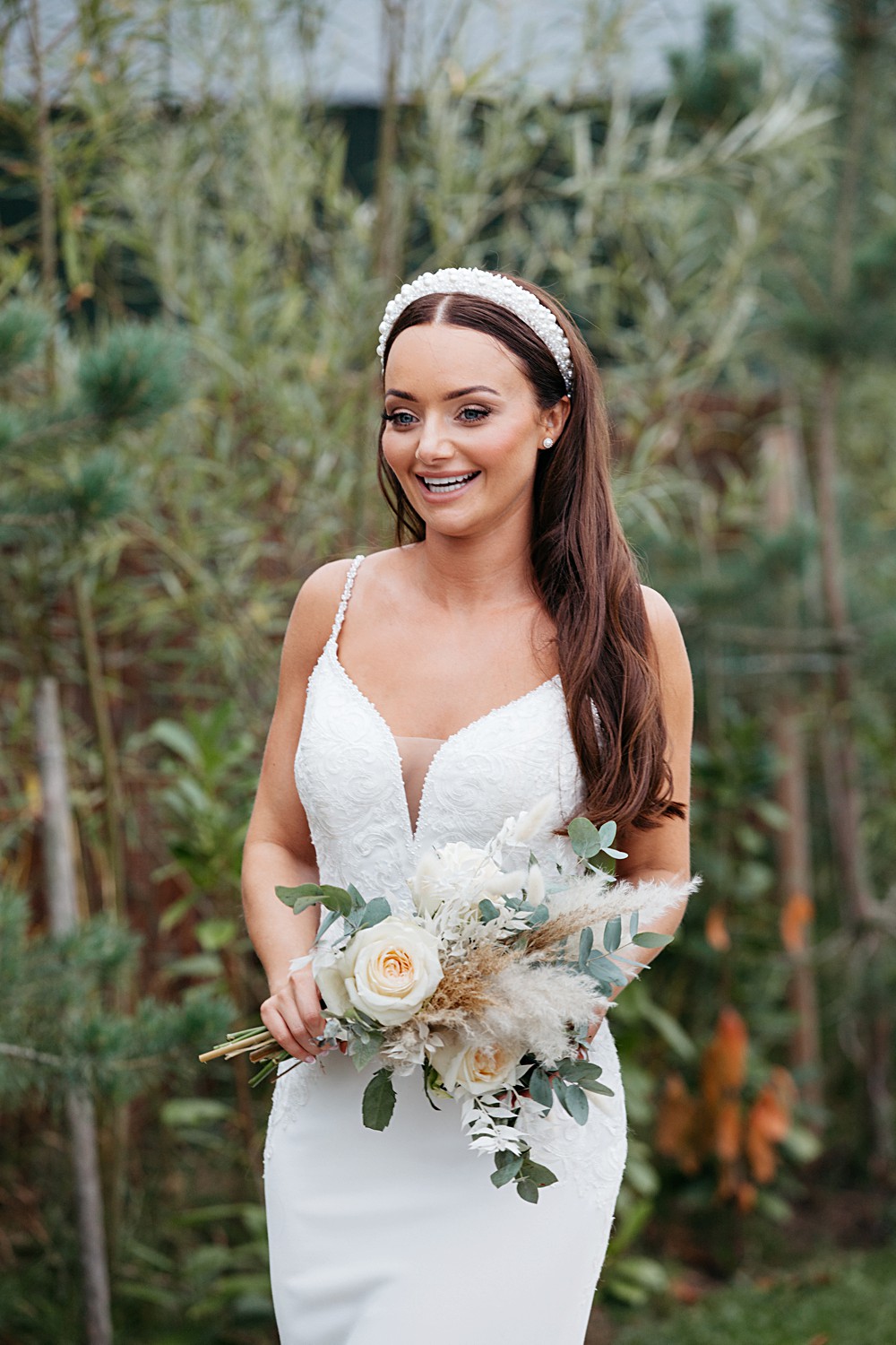Long Hair Down Bride Elegant Farm Wedding Jenny Rose Photography