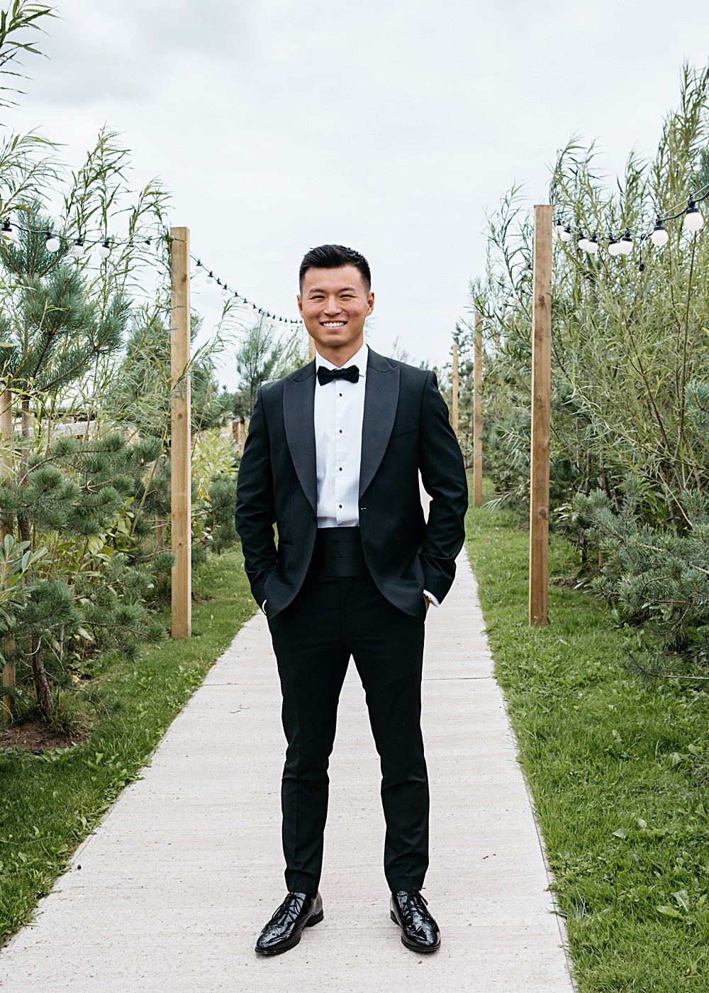 Groom Black Tuxedo Suit Elegant Farm Wedding Jenny Rose Photography