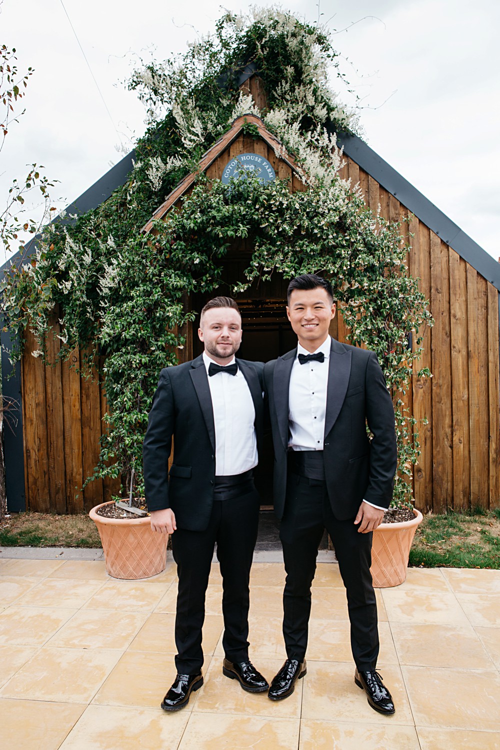 Groom Black Tuxedo Suit Elegant Farm Wedding Jenny Rose Photography