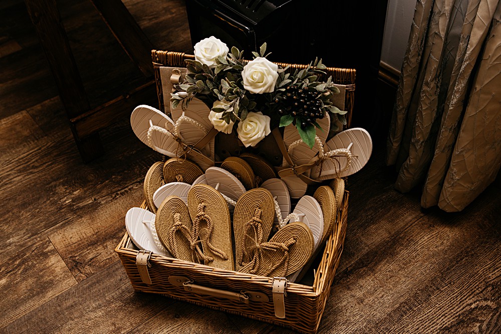 Flip Flop Basket Elegant Farm Wedding Jenny Rose Photography