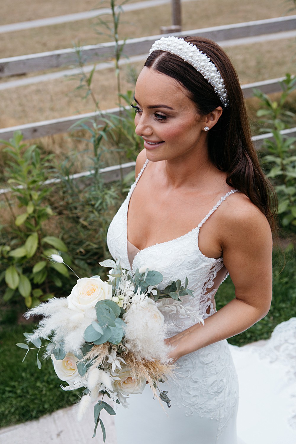 Headband Bride Accessory Elegant Farm Wedding Jenny Rose Photography