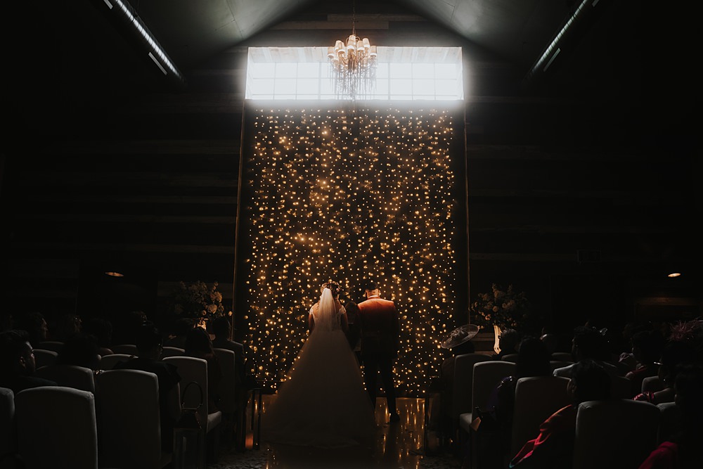Fairy Light Curtain Wall Fun Colourful Barn Wedding Firewood Film