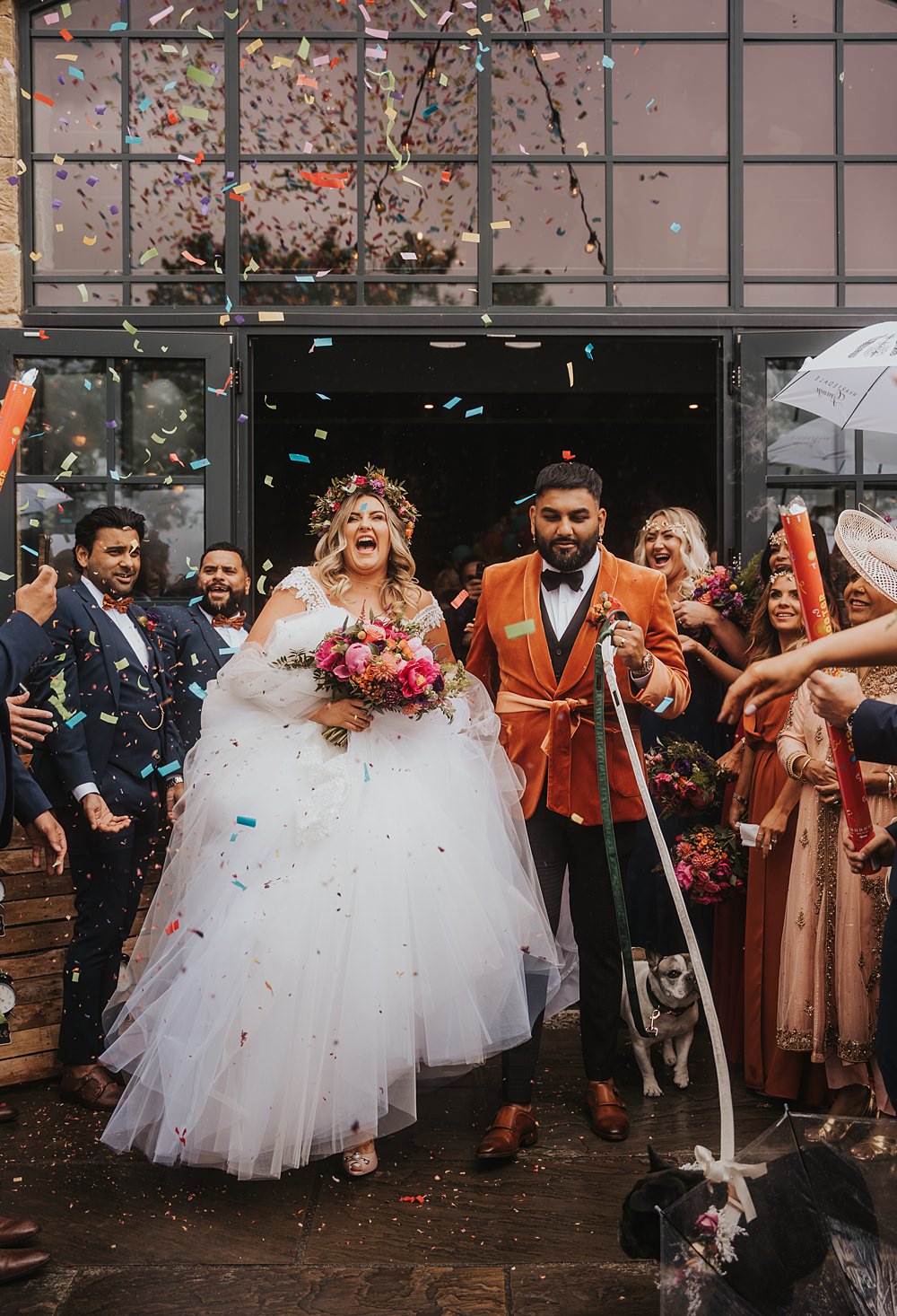 Confetti Throw Fun Colourful Barn Wedding Firewood Film
