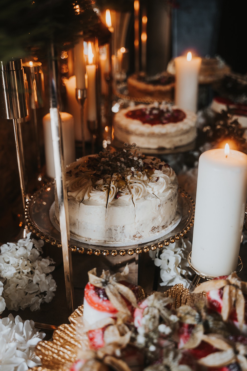 Cake Dessert Table Fun Colourful Barn Wedding Firewood Film
