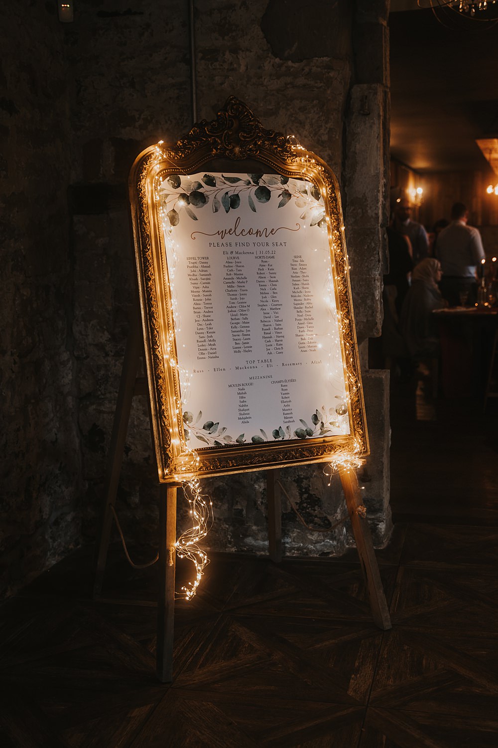 Fairy Light Table Plan Seating Chart Fun Colourful Barn Wedding Firewood Film