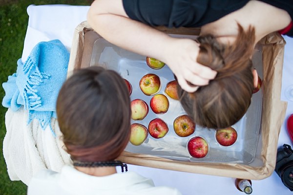 Halloween Wedding Ideas Apple Bobbing Binky Nixon Photography