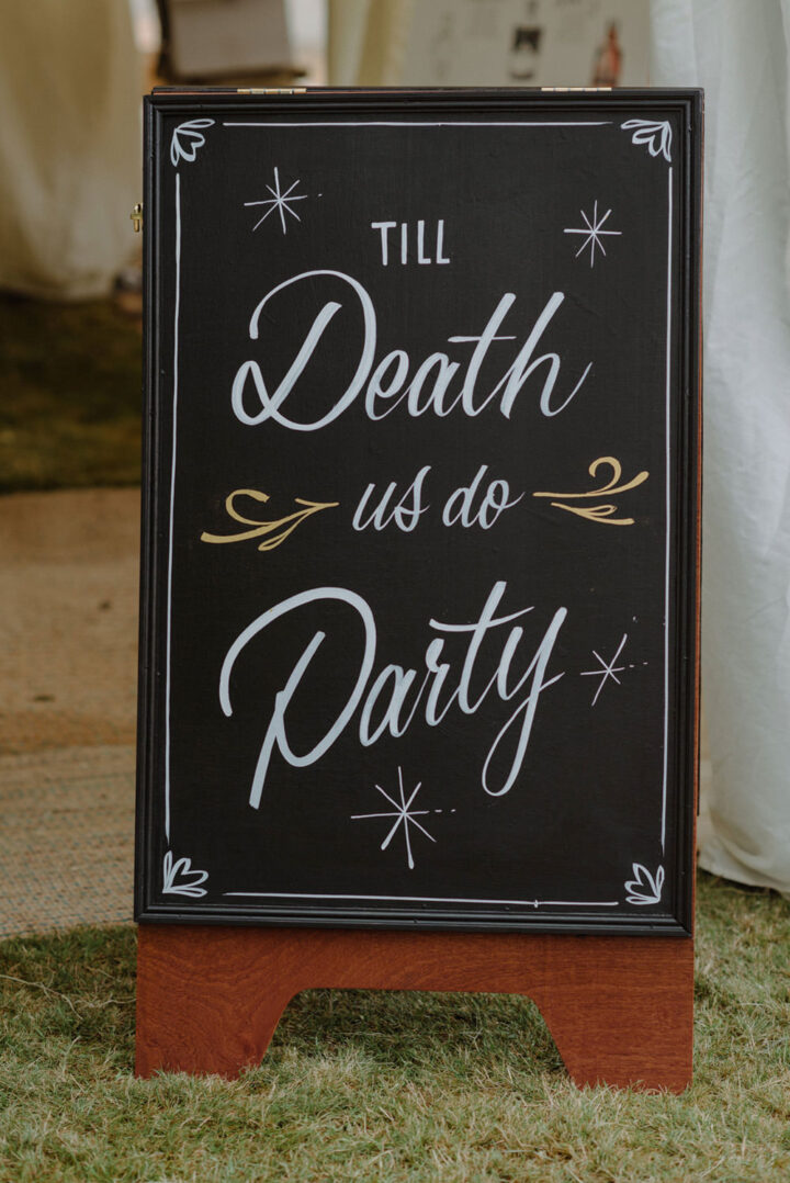 Halloween Wedding Ideas Sign Christopher Ian Photography
