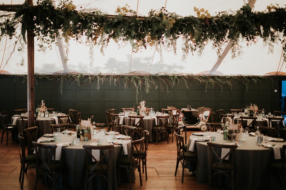 Greenery Garland Marquee Decor Kent Woodland Wedding Paul Fuller Photography