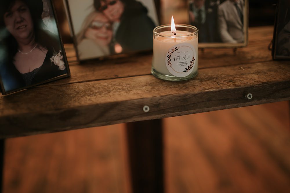 Memory Table Candle Kent Woodland Wedding Paul Fuller Photography