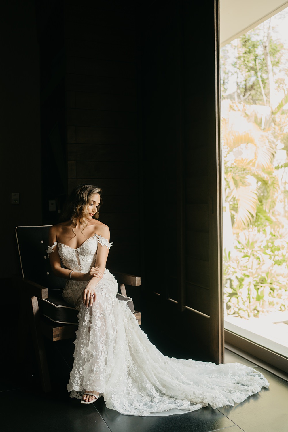 Dress Gown Bride Bridal Galia Lahav Maya 3D Flowers Train Nizuc Resort Wedding Kape Photography