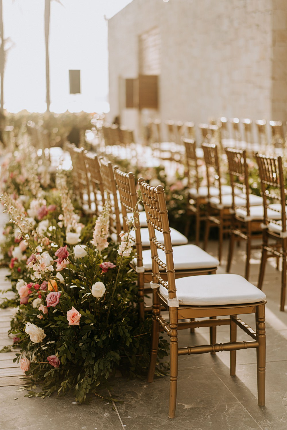 Ceremony Aisle Flowers Greenery Meadow Nizuc Resort Wedding Kape Photography