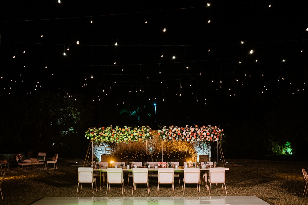 Festoon Lights Reception Nizuc Resort Wedding Kape Photography