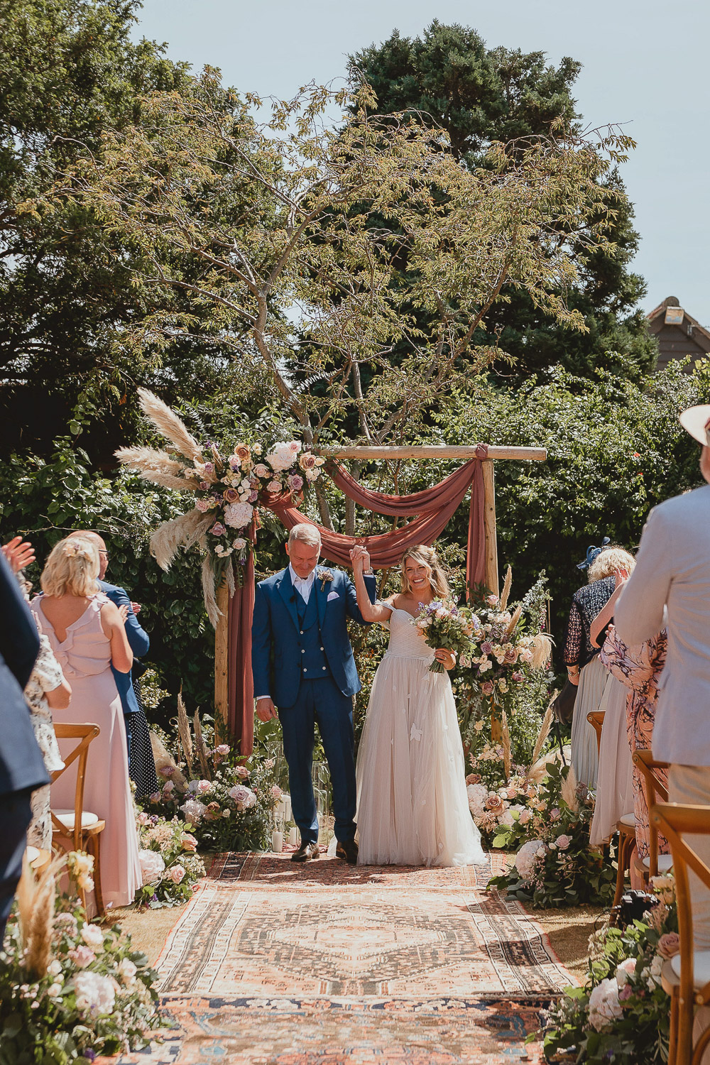 Ceremony Outdoor Rug Arch Flowers Decor Norfolk Beach Wedding Georgia Rachael