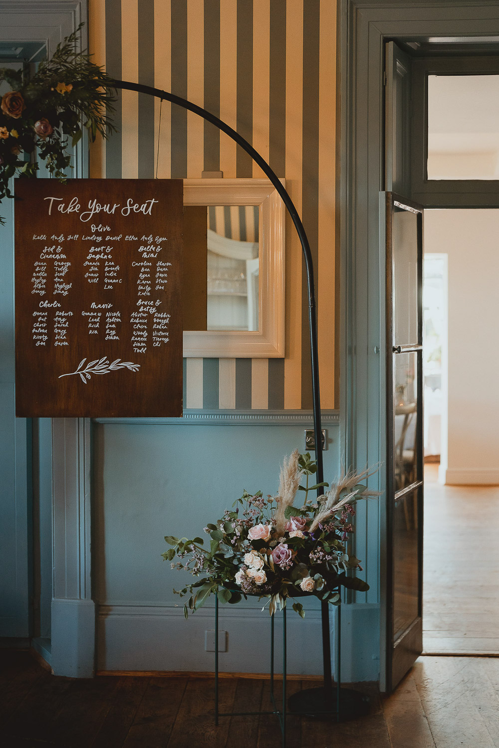 Table Plan Wooden Metal Frame Flowers Norfolk Beach Wedding Georgia Rachael