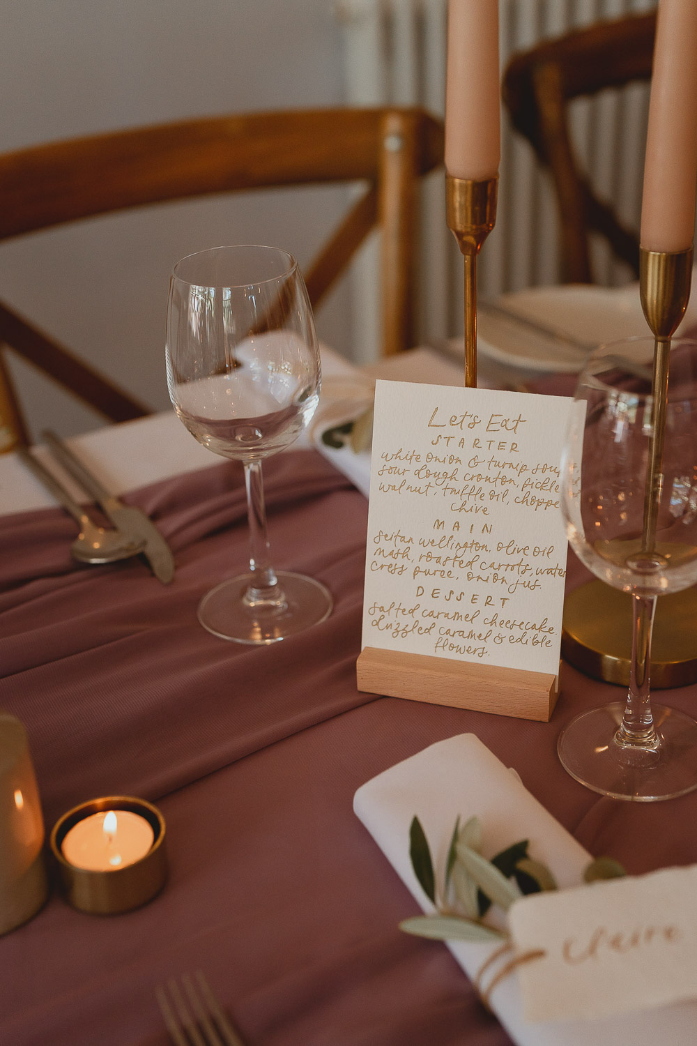 Table Menu Sign Norfolk Beach Wedding Georgia Rachael