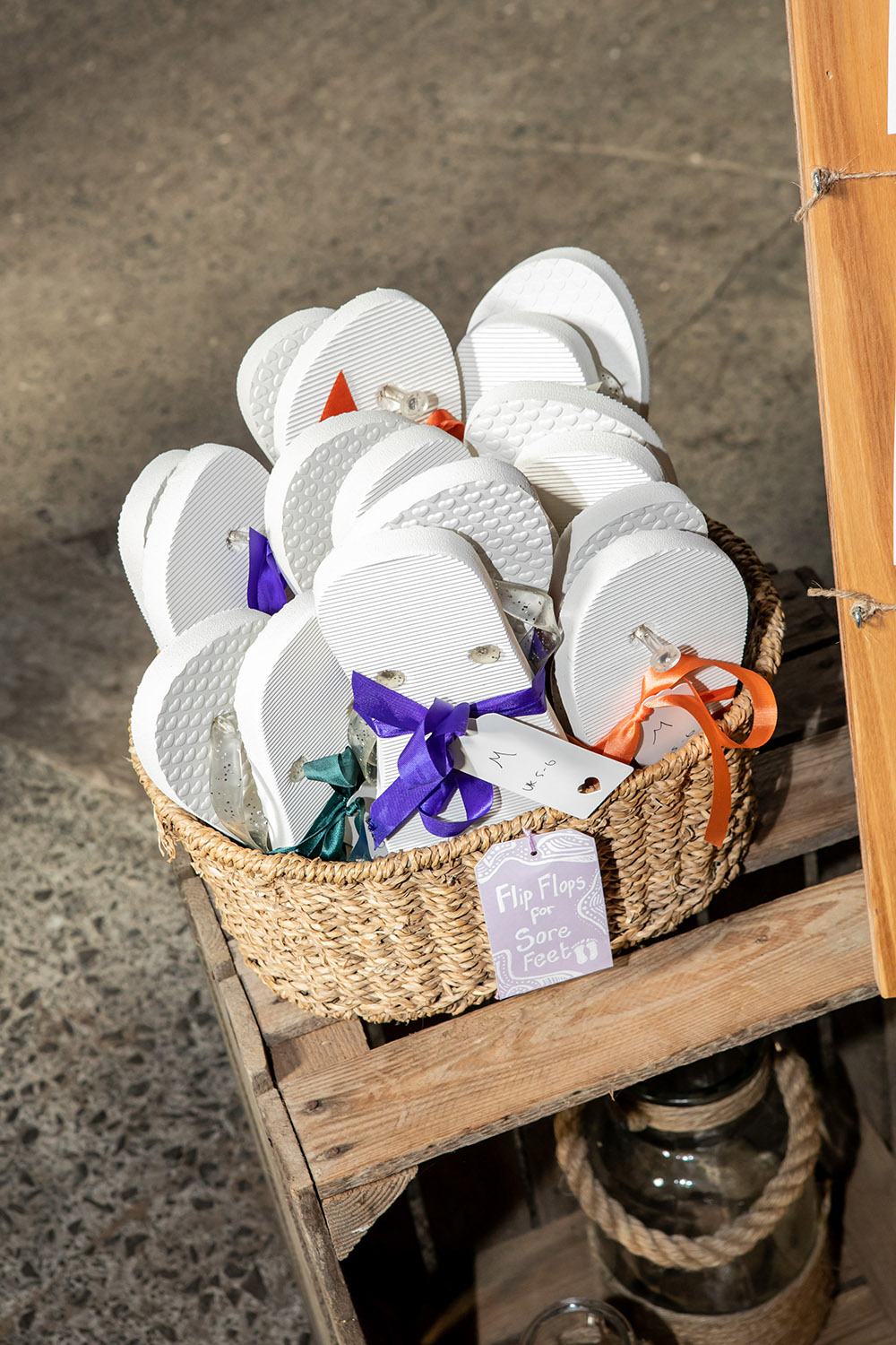 Flip Flop Basket Northumberland Barn Wedding Erika Tanith Photography