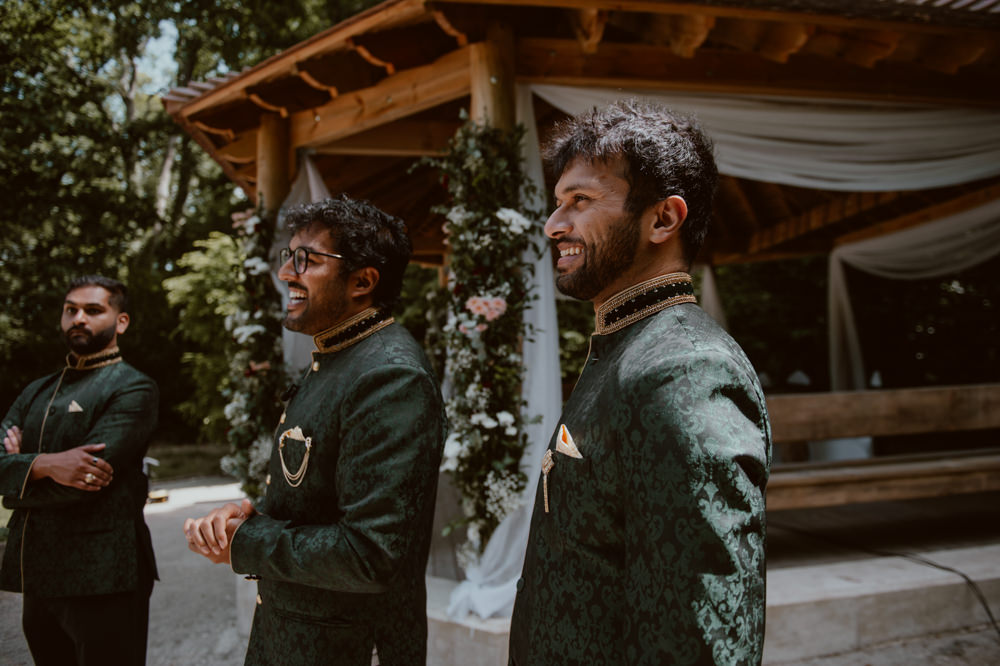 Groom Green Nehru Jacket Stanhill Court Hotel Wedding Sasha Weddings