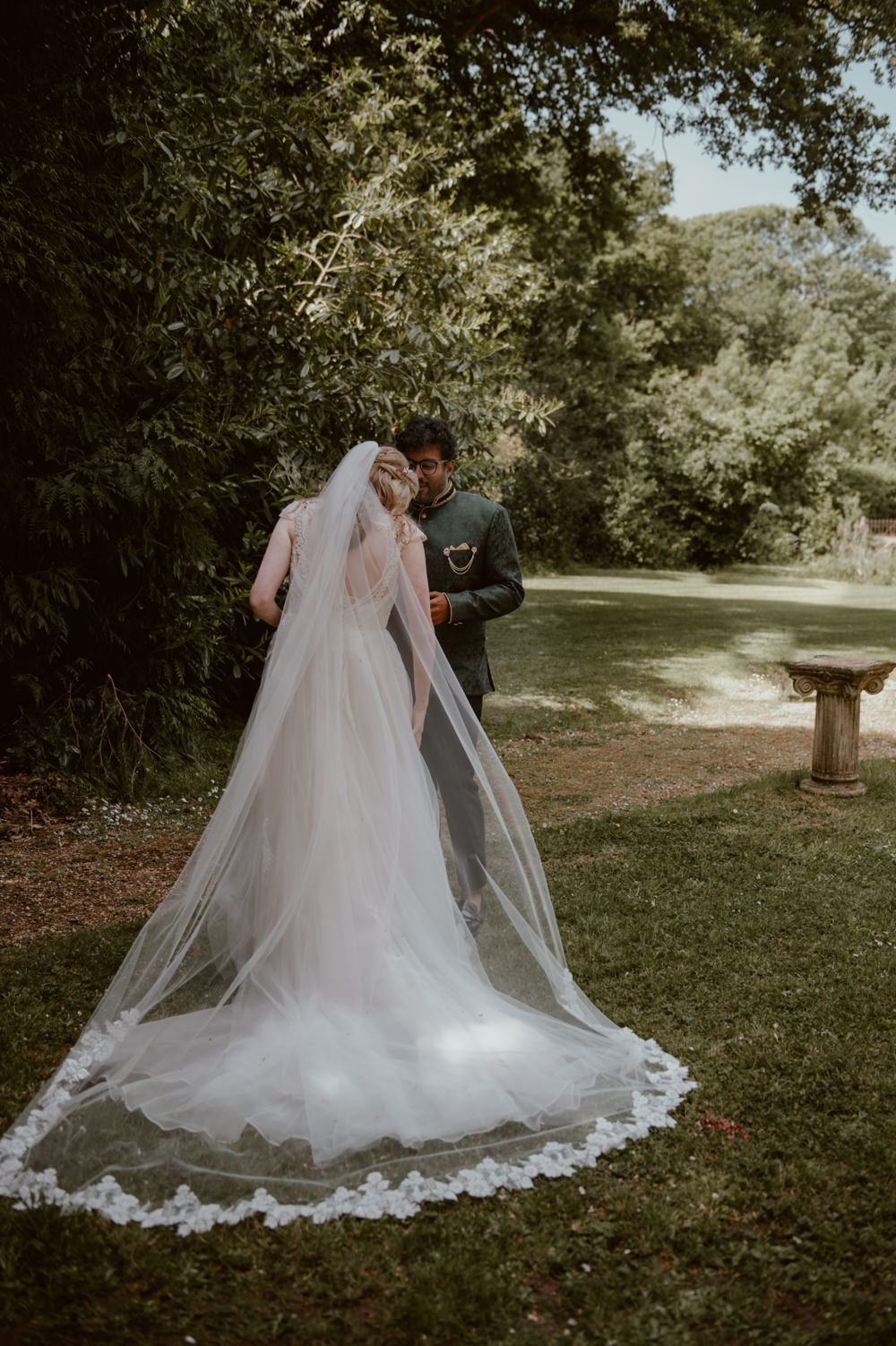 Dress Gown Bride Bridal Lace Veil Stanhill Court Hotel Wedding Sasha Weddings