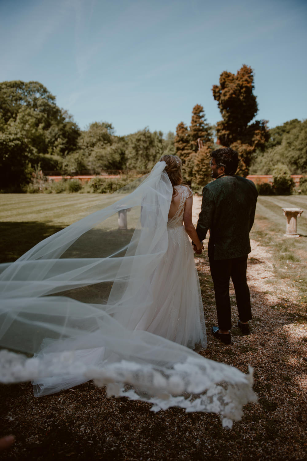 Dress Gown Bride Bridal Lace Veil Stanhill Court Hotel Wedding Sasha Weddings