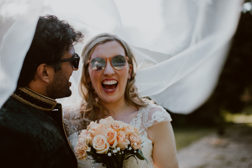 Sunglasses Bride Groom Stanhill Court Hotel Wedding Sasha Weddings
