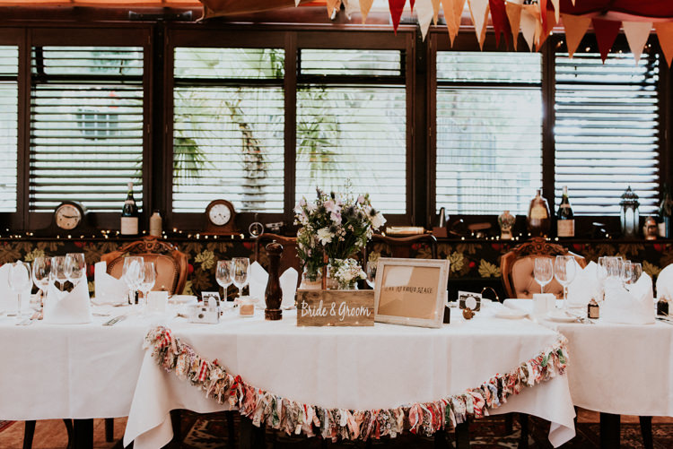 Top Table Wedding Decor Rag Bunting Shutter Go Click Photography