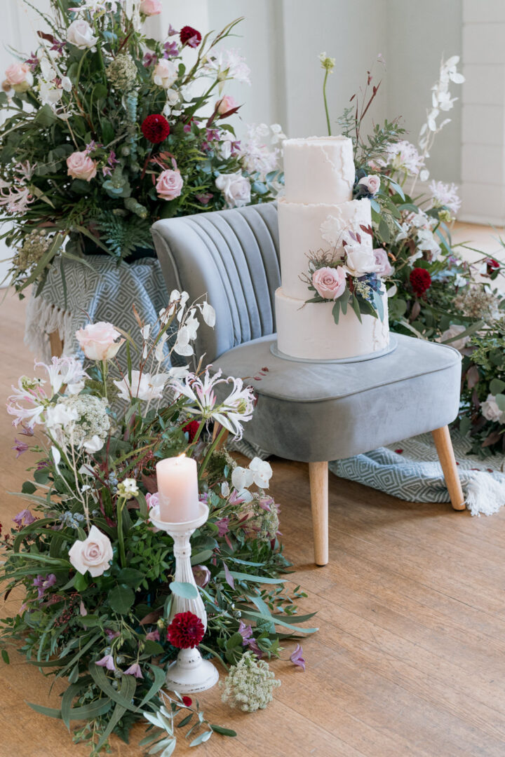 Wedding Cake Stand Chair Idea Steph Kiely Photography