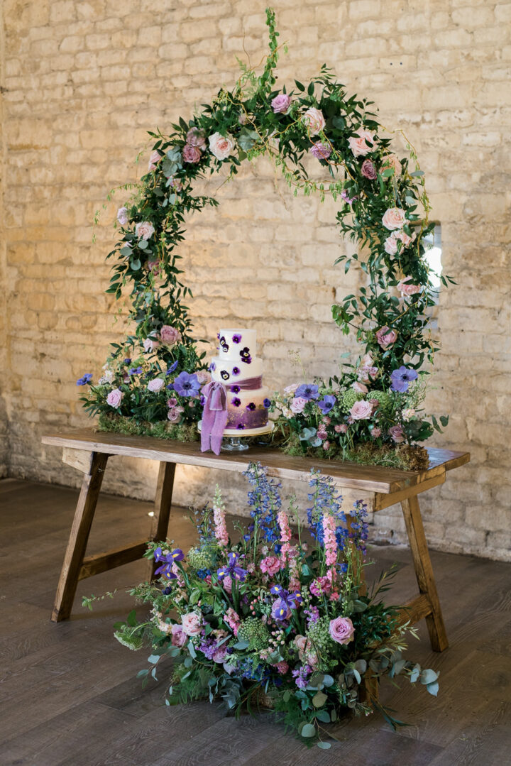 Wedding Cake Stand Ideas Moon Gate Flowers Captured by Katrina Photography