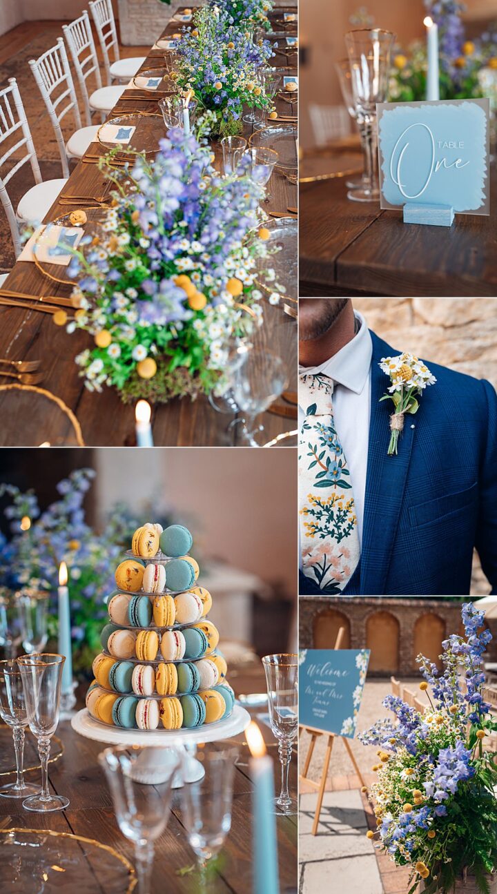 Wedding Colour Ideas Blue Yellow Emily Collett Photography