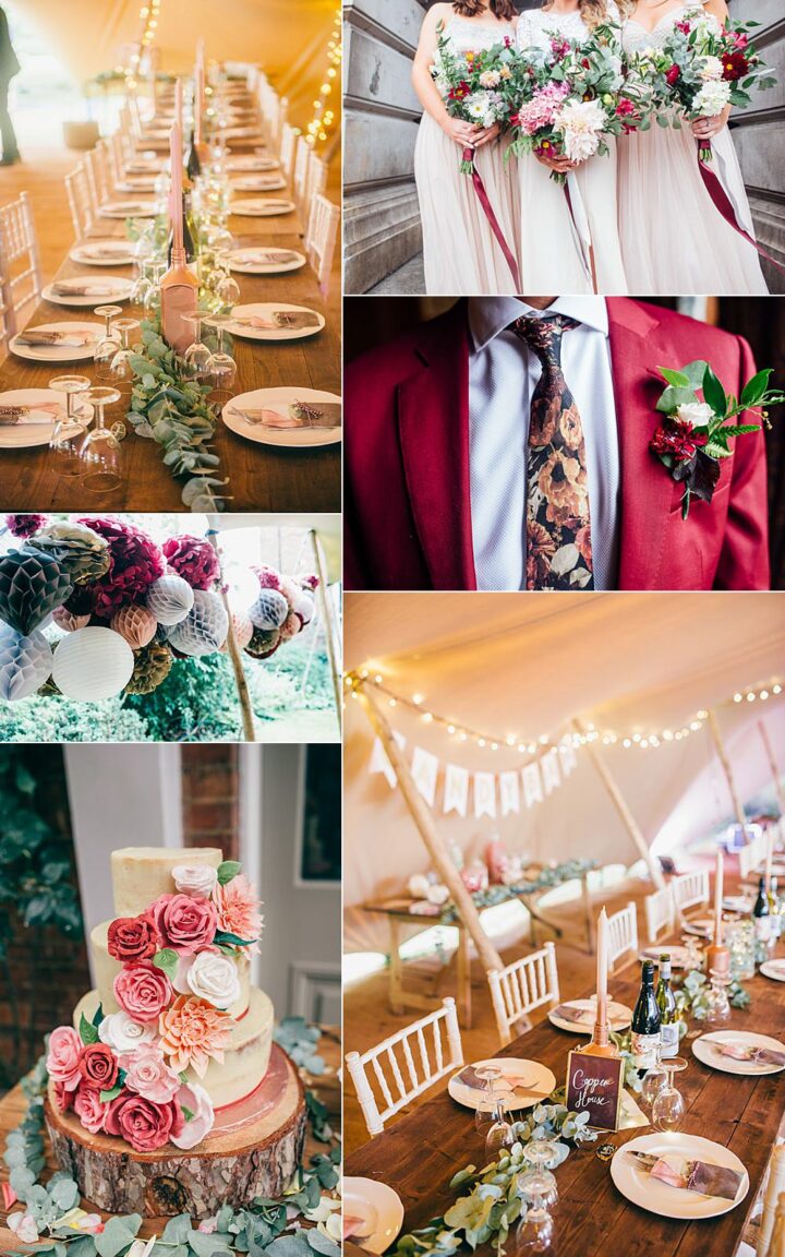 Wedding Colour Palette Burgundy Rose Gold Jake Morley Photography