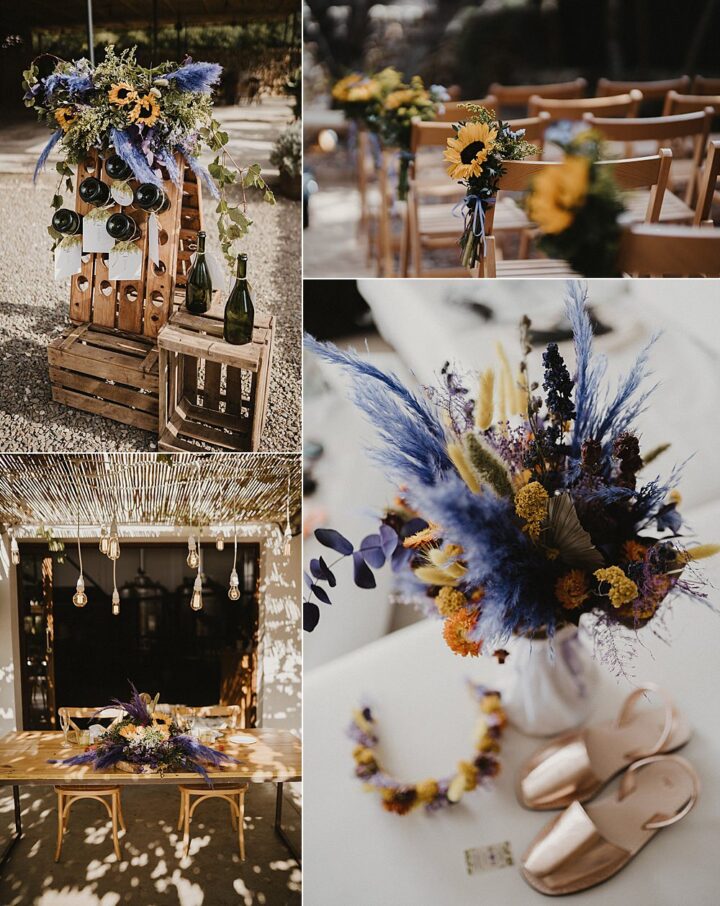 Wedding Colour Scheme Purple Yellow Laura Mazzello Photography