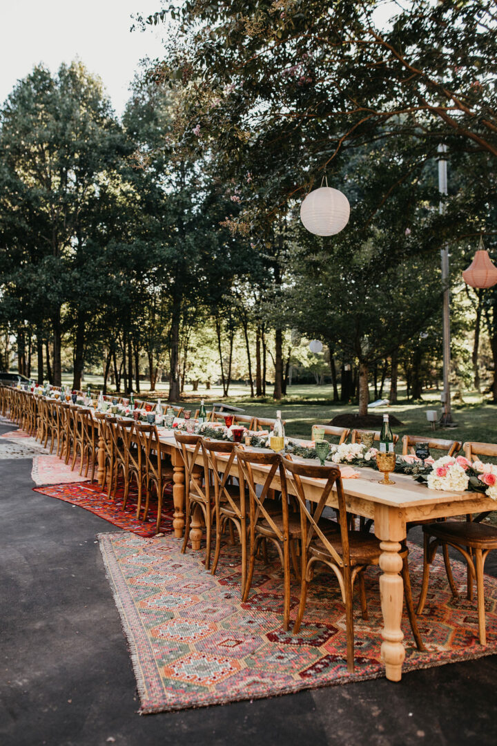Wedding Table Runner Idea Rugs A&M Photography