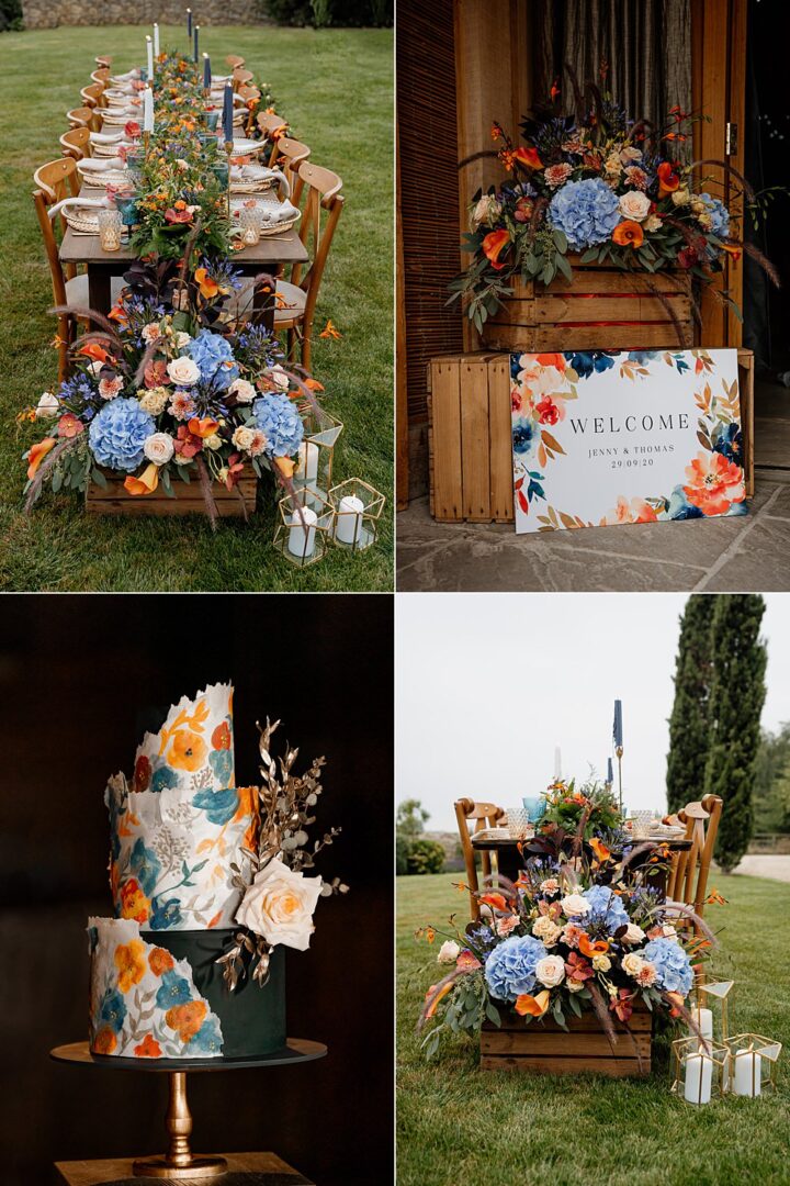 Autumn Wedding Colours Orange Blue Idea Steph Kiely Photography