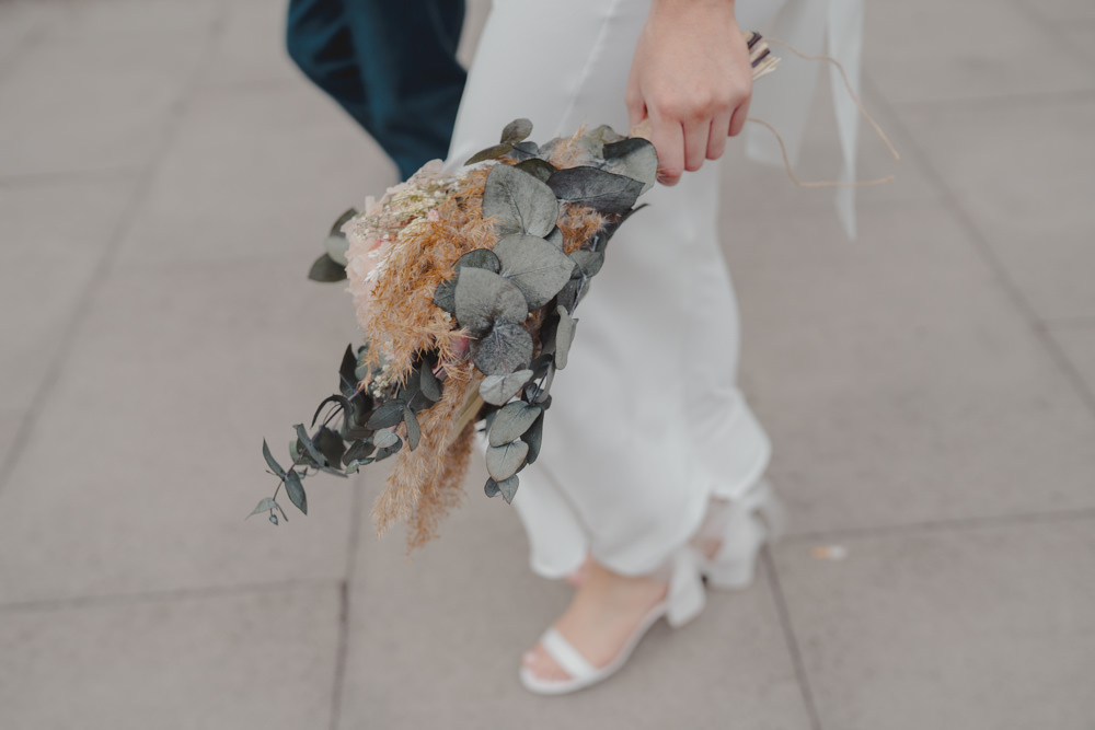 Eucalyptus Pampas Grass Bouquet Bride Bath City Wedding Bo Leray Photography