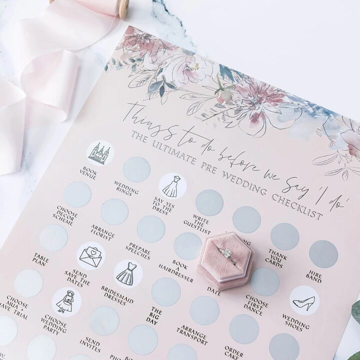Christmas Present Fiancee Scratch Poster Wedding Planning