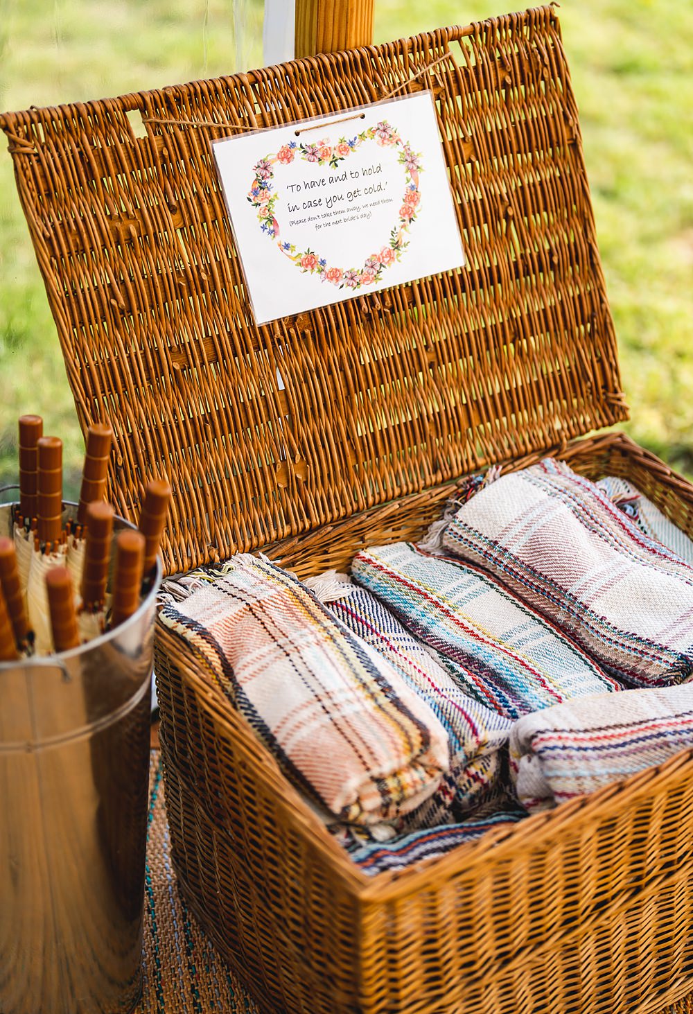 Blanket Hamper Farmyard Wedding Daniel Lightening Photography