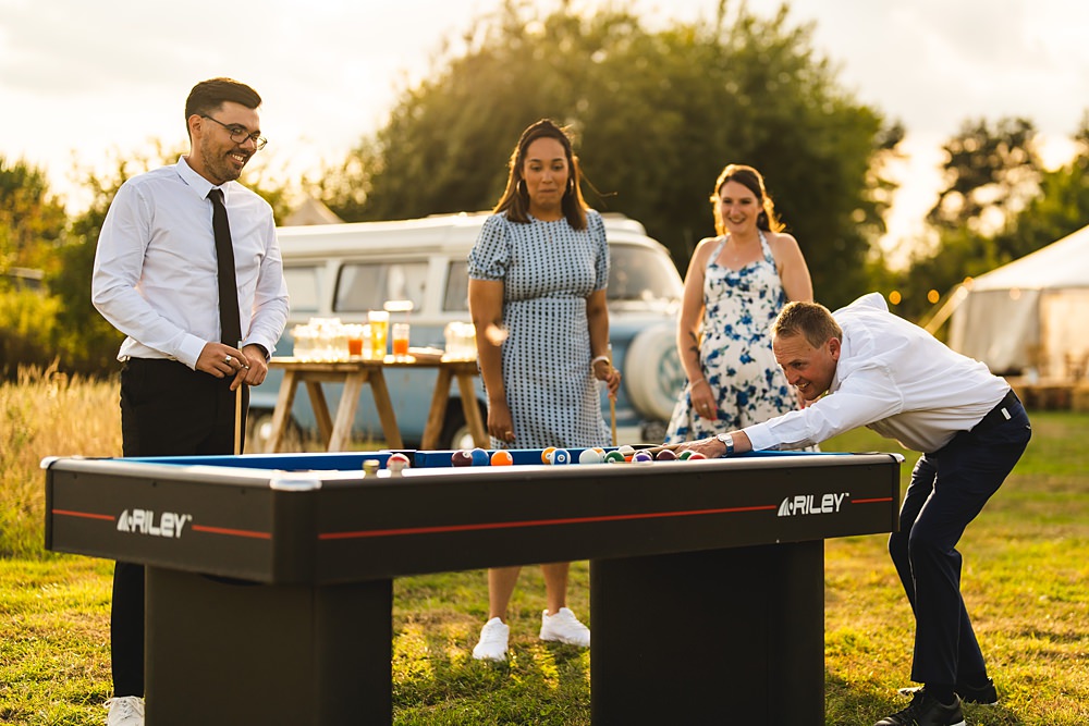 Snooker Pool Game Farmyard Wedding Daniel Lightening Photography