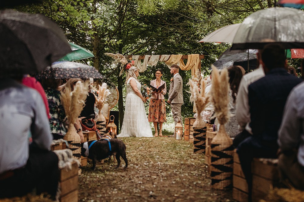 Rainy Outdoor Ceremony Funfair Festival Wedding Thyme Lane Photography