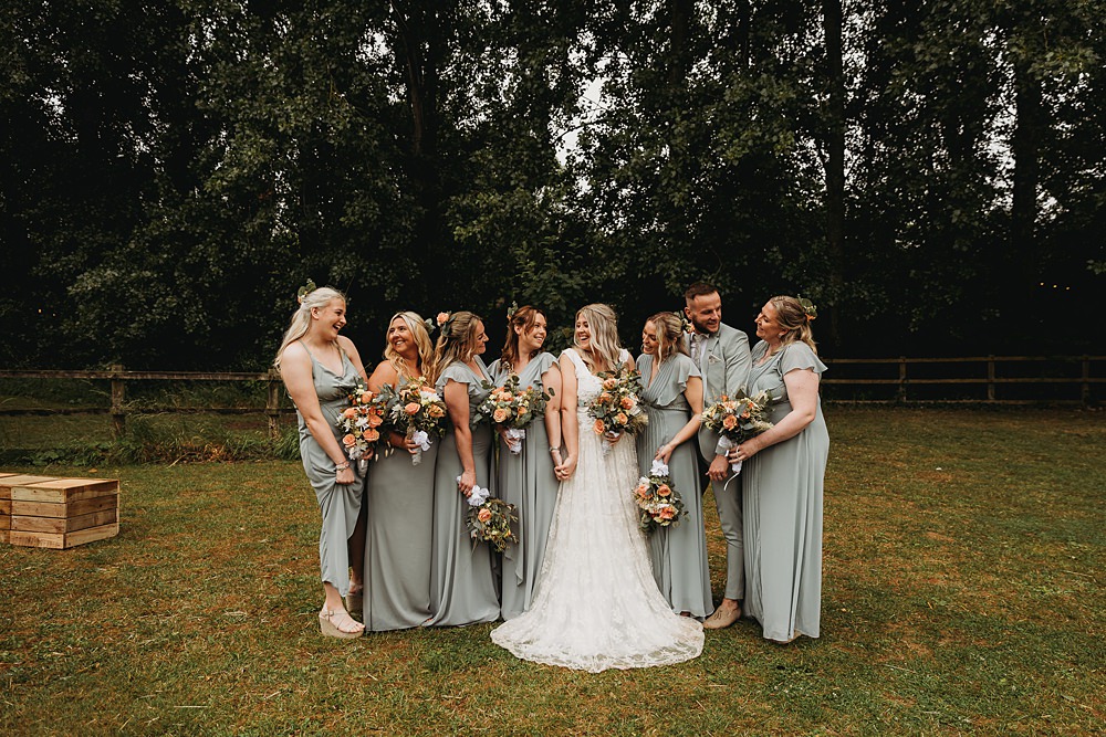 Sage Green Bridesmaids Dresses Bridesman Funfair Festival Wedding Thyme Lane Photography